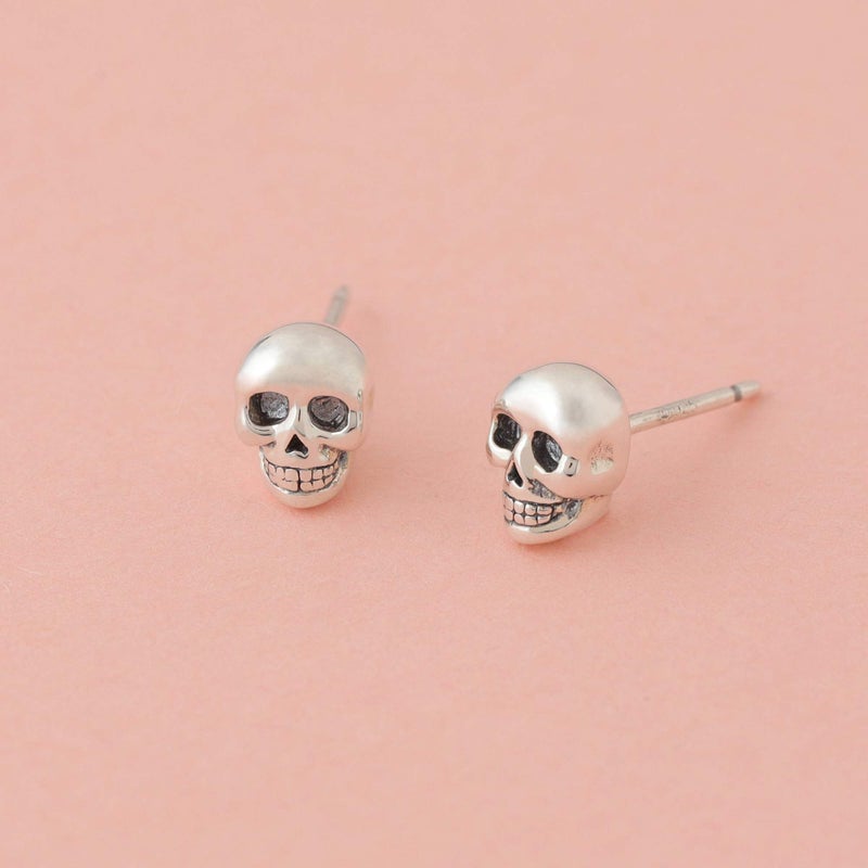 Boma Jewelry Sterling Silver Skull Skeleton Stud Earrings - Image 4